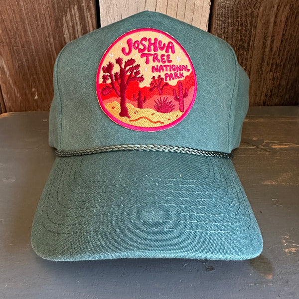 JOSHUA TREE NATIONAL PARK :: 5 panel Stone Washed Canvas 2-Tone - Moss/Moss Braid