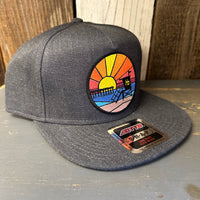 Hermosa Beach OBLIGATORY SUNSET 5-Panel Mid Profile Snapback Hat - Heather Black
