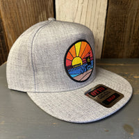 Hermosa Beach OBLIGATORY SUNSET Premium 5-Panel Mid Profile Snapback Hat - Grey