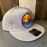 Hermosa Beach OBLIGATORY SUNSET Premium 5-Panel Mid Profile Snapback Hat - Grey