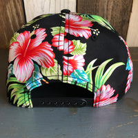 Hermosa Beach SUNBEAMS Hawaiian Pattern 6 Panel Mid Profile Snapback Hat - A ‘o ia (Flat Brim)