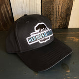 Hermosa Beach SURFING GRIZZLY BEAR - 6 Panel Low Profile Baseball Cap Adjustable Lightweight Metal Buckle - Charcoal Grey