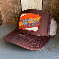 Hermosa Beach GOLF CARTS & YOGA PANTS High Crown Trucker Hat - Brown