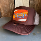Hermosa Beach GOLF CARTS & YOGA PANTS High Crown Trucker Hat - Brown