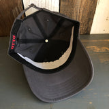 Hermosa Beach WELCOME SIGN - 6 Panel Low Profile Baseball Cap Adjustable Lightweight Metal Buckle - Charcoal Grey