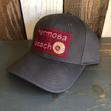 Hermosa Beach WELCOME SIGN - 6 Panel Low Profile Baseball Cap Adjustable Lightweight Metal Buckle - Charcoal Grey