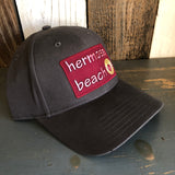 Hermosa Beach WELCOME SIGN - 6 Panel Low Profile Baseball Cap Adjustable Lightweight Metal Buckle - Charcoal Grey