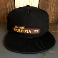 Hermosa Beach HERMOSA AVE 5 Panel Low Profile Style Dad Hat - Black