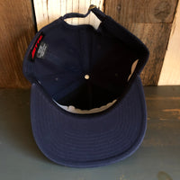 Hermosa Beach SOUTH BAY SURF (Navy Colored Patch) - 5 Panel Low Profile Style Dad Hat - Navy