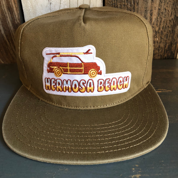 Hermosa Beach WOODIE 5 Panel Low Profile Style Dad Hat - Coyote Brown