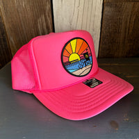 Hermosa Beach OBLIGATORY SUNSET Trucker Hat - Neon Pink