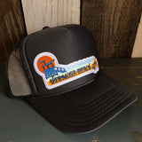 Hermosa Beach GOLDEN HOUR High Crown Trucker Hat - Charcoal (Curved Brim)