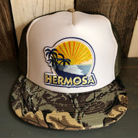 Hermosa Beach FIESTA Trucker Hat - CAMOUFLAGE Khaki/Brown/Light Olive Green/White