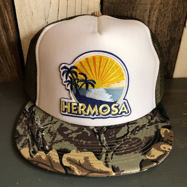 Hermosa Beach FIESTA Trucker Hat - CAMOUFLAGE Khaki/Brown/Light Olive Green/White