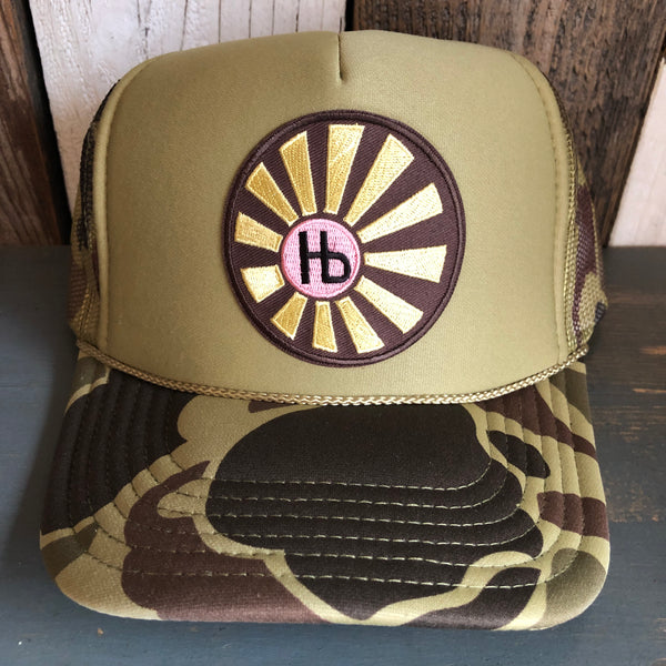 Hermosa Beach SUNBEAMS Trucker Hat - CAMOUFLAGE Green/Light Loden/Green