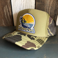 Hermosa Beach FIESTA Trucker Hat - CAMOUFLAGE Green/Light Loden/Green