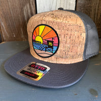 Hermosa Beach OBLIGATORY SUNSET Premium Cork Trucker Hat (Grey)