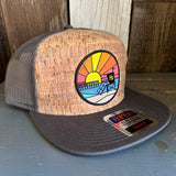 Hermosa Beach OBLIGATORY SUNSET Premium Cork Trucker Hat (Grey)