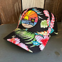 Hermosa Beach OBLIGATORY SUNSET Hawaiian Pattern 6 Panel Low Profile Baseball Cap - A ‘o ia (Curved Brim)