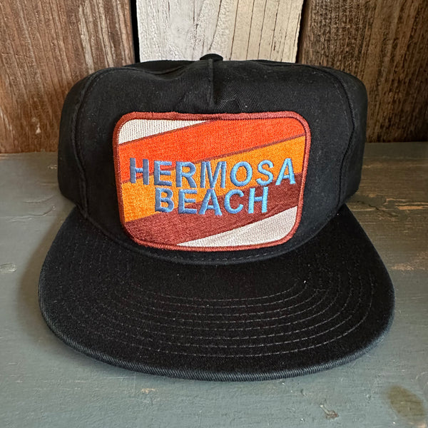 Hermosa Beach GOLF CARTS & YOGA PANTS 5 Panel Low Profile Style Dad Hat - Black