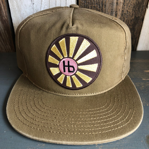 Hermosa Beach SUNBEAMS - 5 Panel Low Profile Style Dad Hat - Coyote Brown