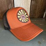 Hermosa Beach SUNBEAMS - 5-Panel Structured Poly/Cotton Front Mesh Back -Caramel/Black