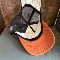 Hermosa Beach SUNBEAMS - 5-Panel Structured Poly/Cotton Front Mesh Back -Caramel/Black