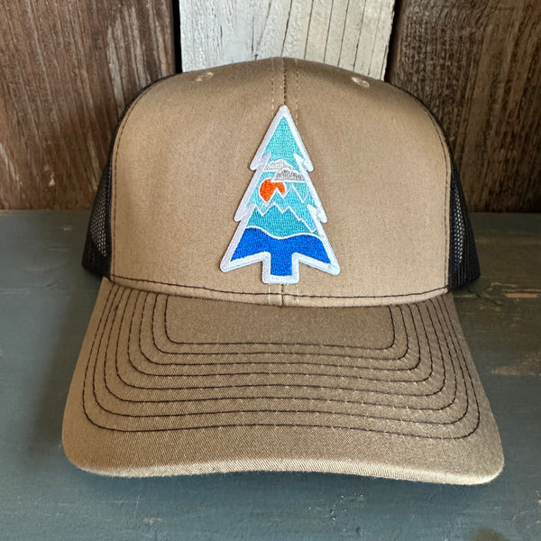 WILDERNESS TREE - 6 Panel Mesh Trucker Hat - Black/Coyote Brown