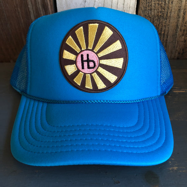Hermosa Beach SUNBEAMS Trucker Hat - Neon Blue