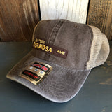Hermosa Beach HERMOSA AVE 6 Panel Low Profile "OTTO COMFY FIT" Mesh Back Trucker Hat - Dark Brown/Dark Brown/Khaki
