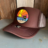 Hermosa Beach OBLIGATORY SUNSET High Crown Trucker Hat - Brown
