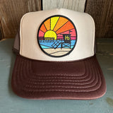 Hermosa Beach OBLIGATORY SUNSET Trucker Hat - Brown/Khaki