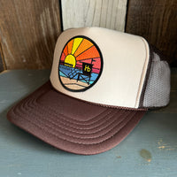 Hermosa Beach OBLIGATORY SUNSET Trucker Hat - Brown/Khaki