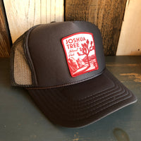JOSHUA TREE NATIONAL PARK High Crown Trucker Hat - Charcoal (Curved Brim)