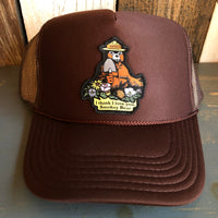 I THINK I LOVE YOU, SMOKEY BEAR High Crown Trucker Hat - Brown