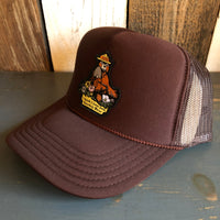 I THINK I LOVE YOU, SMOKEY BEAR High Crown Trucker Hat - Brown