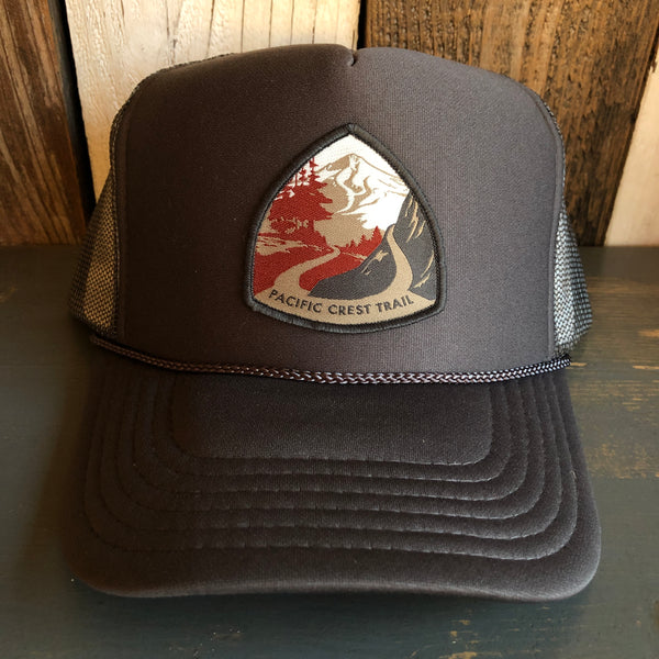 PACIFIC CREST TRAIL High Crown Trucker Hat - Charcoal (Curved Brim)