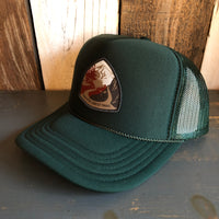 PACIFIC CREST TRAIL High Crown Trucker Hat - Dark Green
