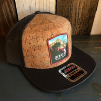 ZION NATIONAL PARK Premium Cork Trucker Hat (Grey)