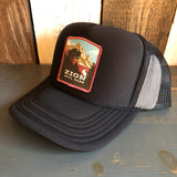 ZION NATIONAL PARK High Crown Trucker Hat - Black