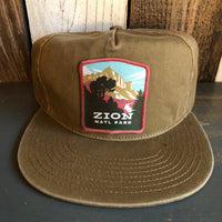 ZION NATIONAL PARK - 5 Panel Low Profile Style Dad Hat - Coyote Brown