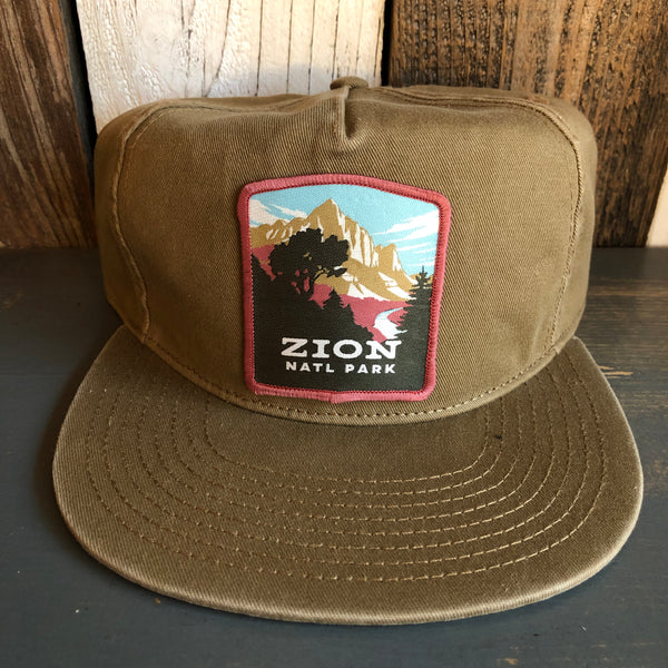 ZION NATIONAL PARK - 5 Panel Low Profile Style Dad Hat - Coyote Brown