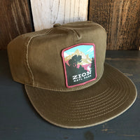ZION NATIONAL PARK - 5 Panel Low Profile Style Dad Hat - Coyote Brown