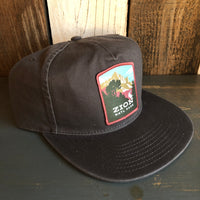 ZION NATIONAL PARK - 5 Panel Low Profile Style Dad Hat - Charcoal Grey