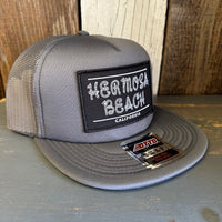 Hermosa Beach ROPER Trucker Hat - Charcoal Grey (Flat Brim)