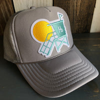 Hermosa Beach LIFEGUARD TOWER High Crown Trucker Hat - Grey (Curved Brim)