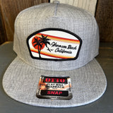 Hermosa Beach RETRO SUNSET Premium 5-Panel Mid Profile Snapback Hat - Grey