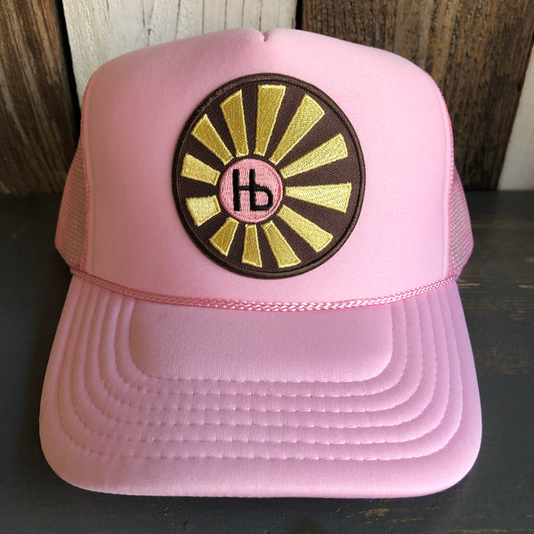 Hermosa Beach SUNBEAMS High Crown Trucker Hat - Pink