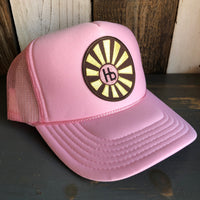 Hermosa Beach SUNBEAMS High Crown Trucker Hat - Pink