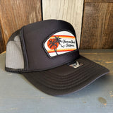 Hermosa Beach RETRO SUNSET High Crown Trucker Hat - Black (curved brim)